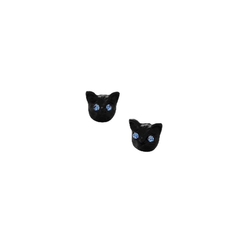 Classic Fashion Cute Ladies Simple Design Animal Black Cat Earrings Jewelry Source