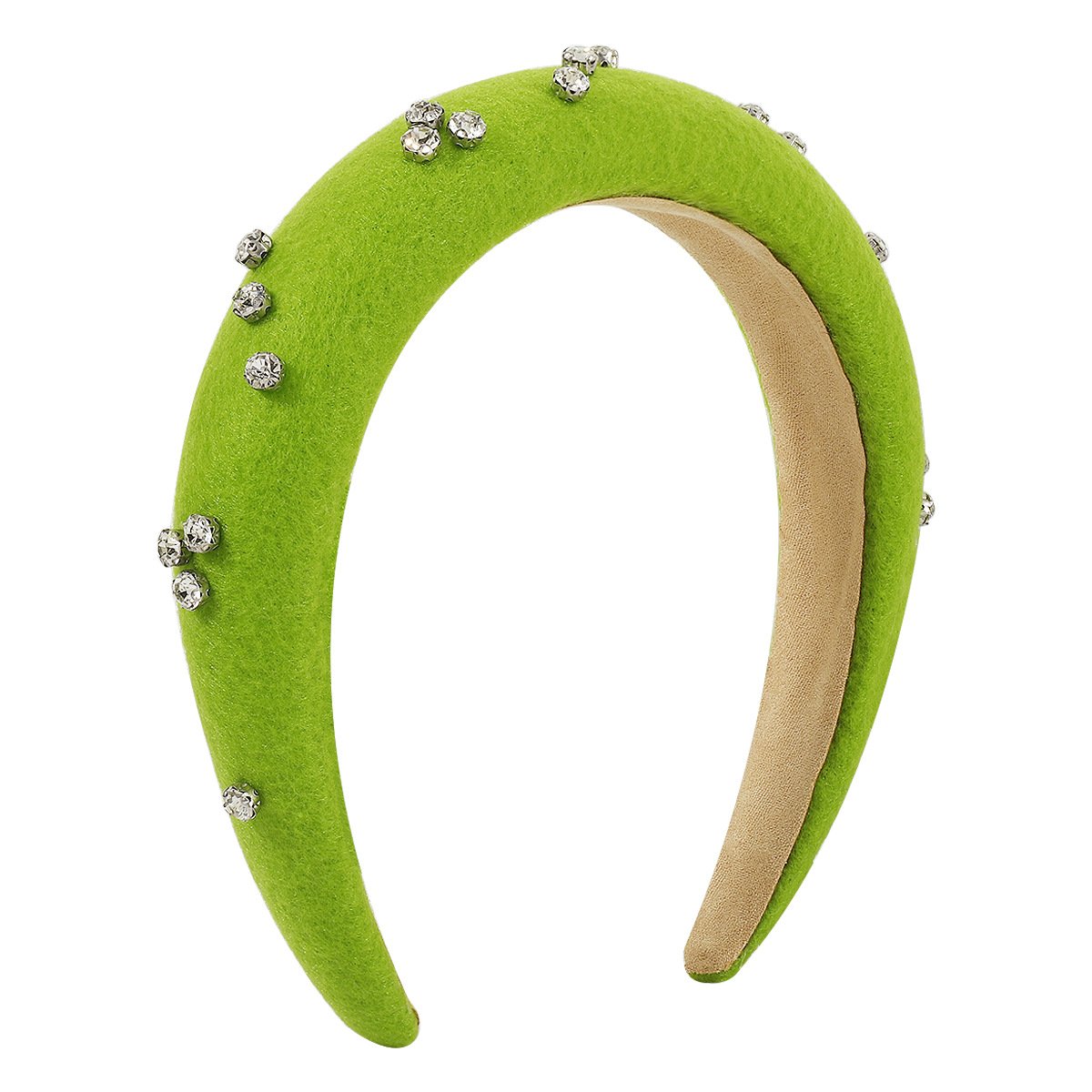 F5198 jewelry personalized creative woolen temperament high skull headband solid color rhinestone elegant headband
