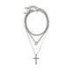 Jewelry Hip Hop Trendy Diamond Cross Necklace Set Fashion Metal Chain Clavicle Necklace