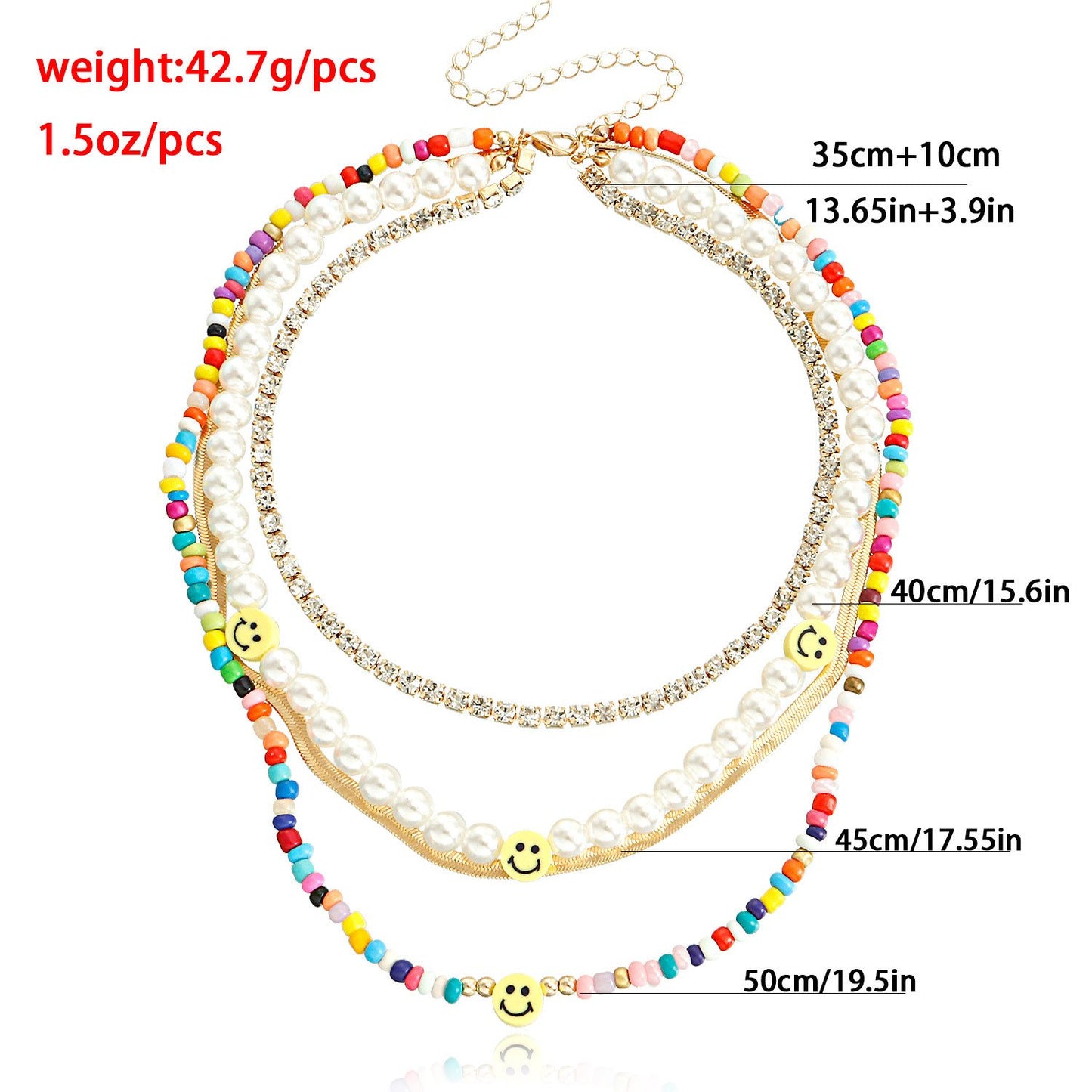Jewelry Trend Imitation Baroque Pearl Smile Necklace Female Simple Cold Diamond Clavicle Chain Accessories