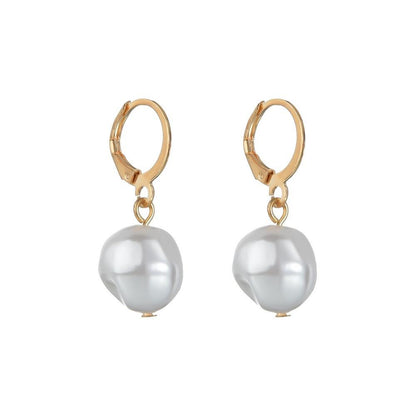 Popular Round Buckle Earrings Fashion Simple Peach Heart Shaped Pearl Earrings Accessories