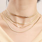 Jewelry Trend Multilayer Flat Snake Chain Necklace Women's Suits Niche Design Explosive Items