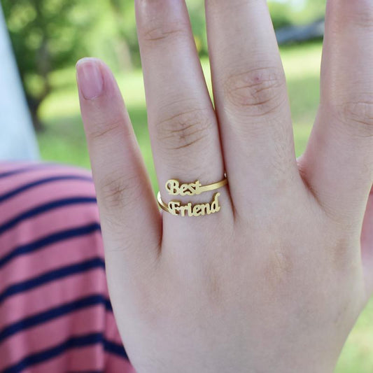 Retro Letter BestFriend Ring Female Personality Simple Best Friend Jewelry