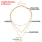 Jewelry fashion multi-layer small hole chain LOVE round pendant necklace female love imitation pearl necklace