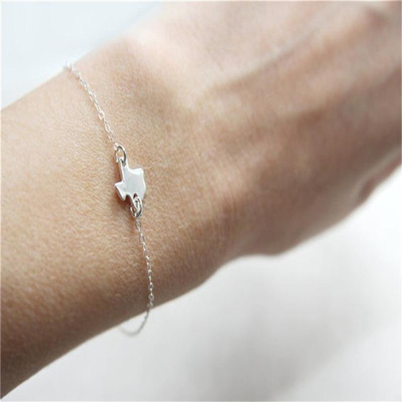 Map Bracelet Delicate Texas Map Bracelet Simple Map Bracelet