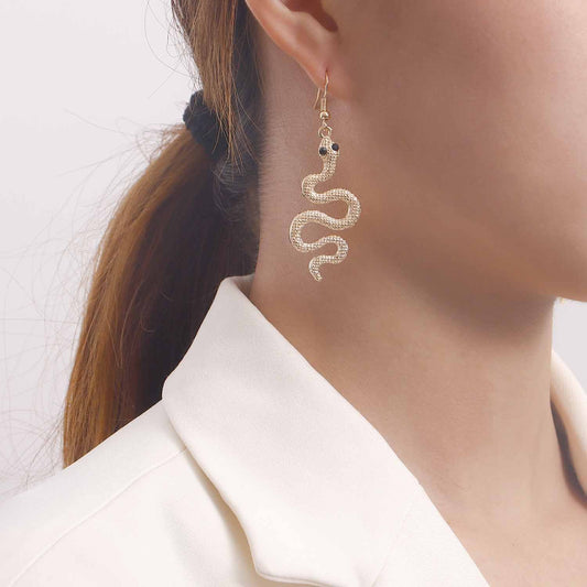 Jewelry ins personality retro animal earrings female simple metal texture cobra earrings earrings