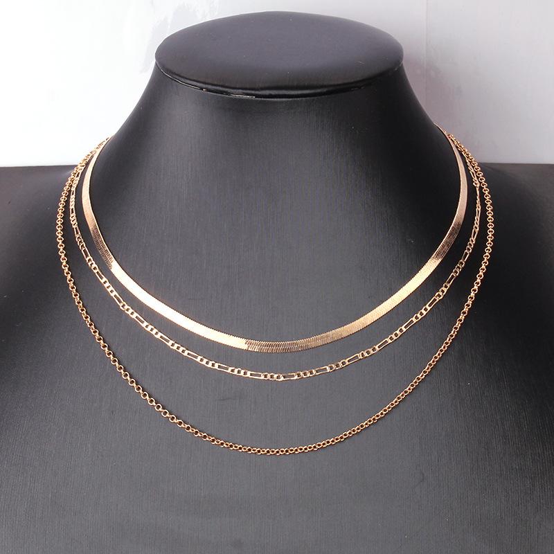 Multi-layered necklace ins cold necklace simple metal necklace year popular collarbone chain