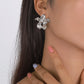 E1863 Irregular Simple Metal Flower Earrings Temperament Elegant Literary Retro Design Earrings