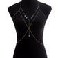 Jewelry Simple One-piece Halter Geometric Turquoise Chest Chain Sexy Night Bikini Necklace Female