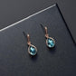 Fashion Women Blue Green Water Drop Shape Necklace Earrings Set Ornament Jewelry
