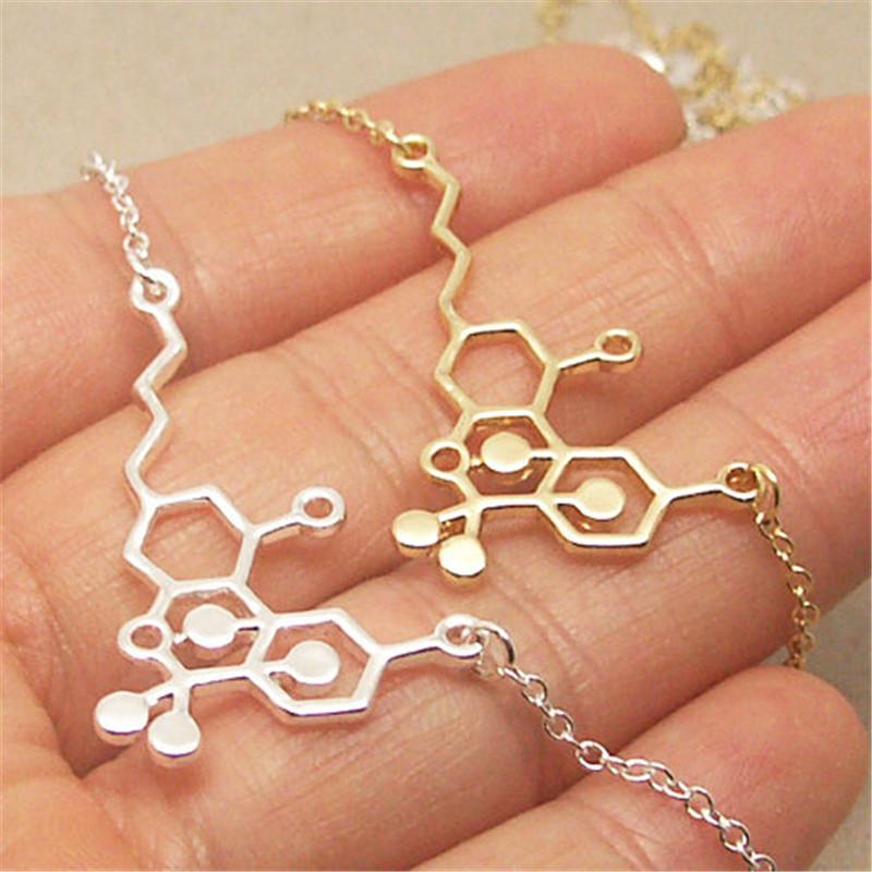 Creative Personality Jewelry HTC Chemical Molecular Necklace Science Students Pendant Clavicle Chain