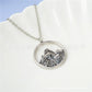Drip Oil Pendant Empty Circle Mountains Necklace Handmade Silver Necklace Jewelry