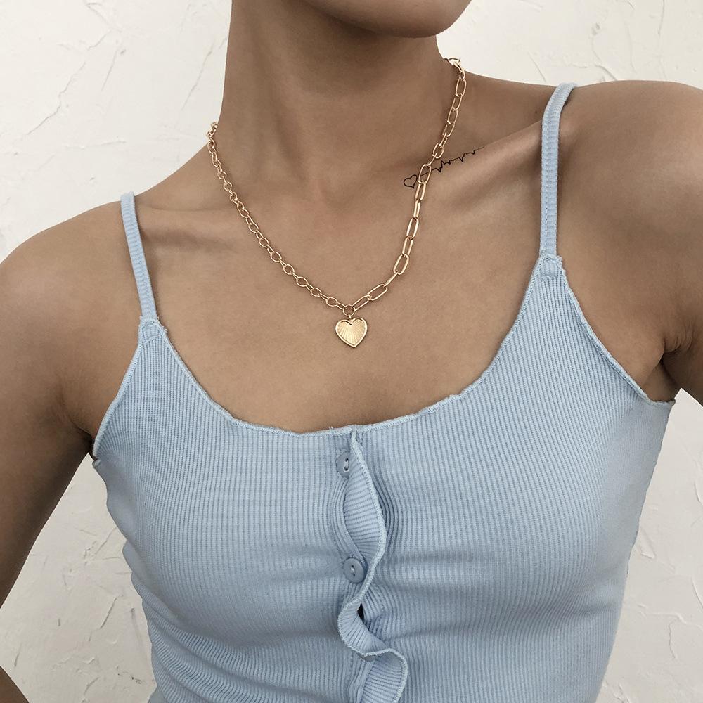 N853 Popular Jewelry Cold Simple Pendant Necklace Women's Geometric Love Elegant Clavicle Chain