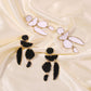 E8466 Exaggerated Irregular Alloy Drip Earrings ZA Simple Color Glaze Long Stud Earrings