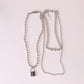 Fashion street shooting hip-hop blade multi-layer necklace fashion jewelry ball chain lock necklace