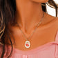 Irregular Oval Resin Christmas Snowflake Necklace Personality Fashion Simple Original Alloy Pendant Female