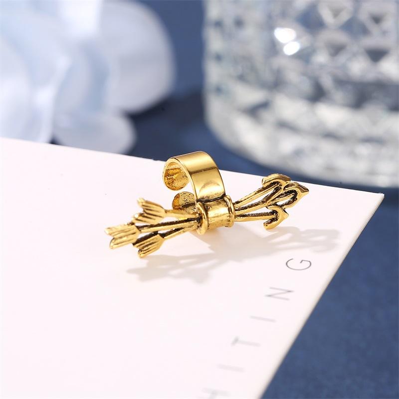 Popular Fashion Jewelry Earrings Temperament Cross Retro Metal Ear Bone Clip Trend Men's and Women's Personality Ear Clip