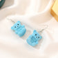 Cute flocking bear earrings cartoon girl earrings autumn and winter all-match net red plush small animal ear accessories