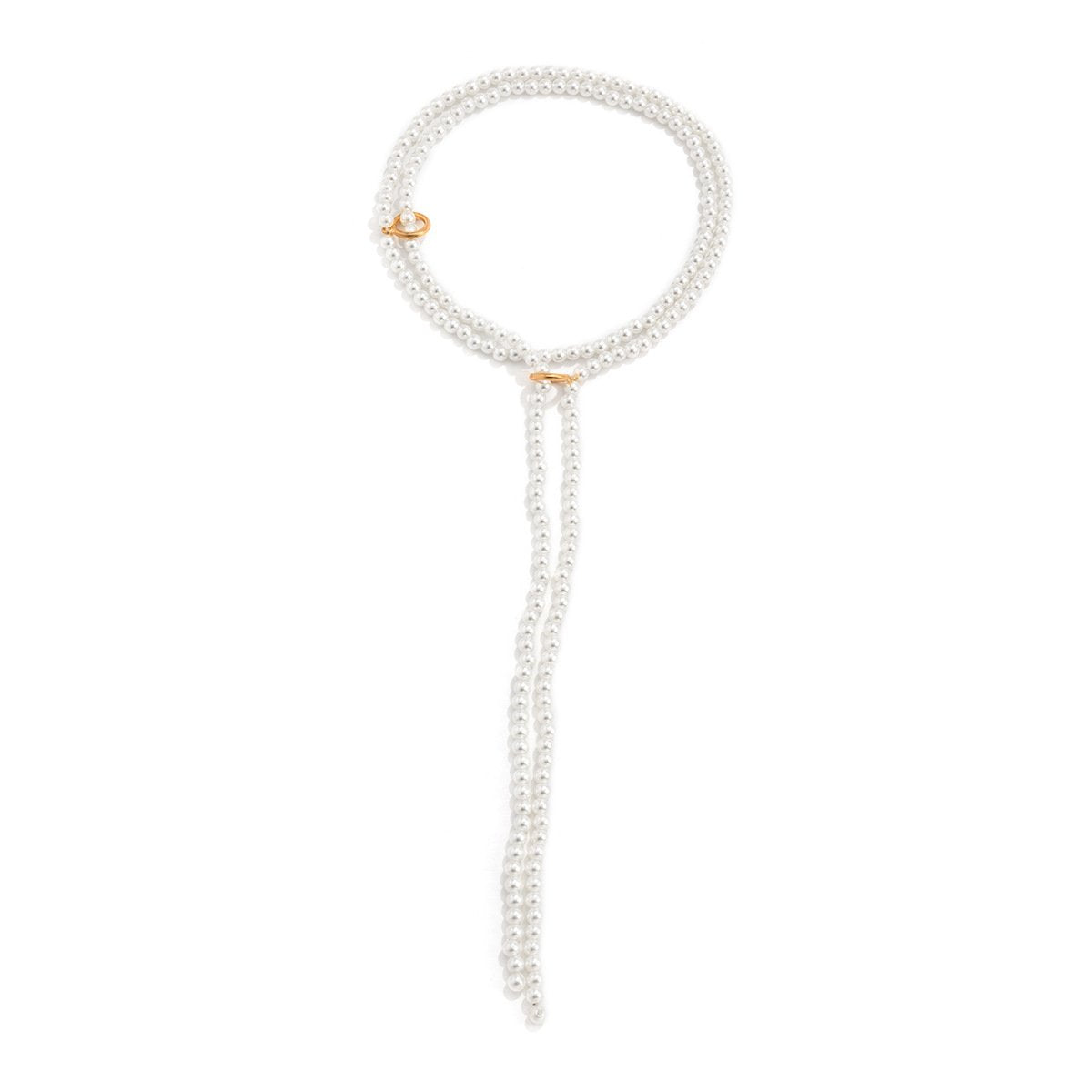 Jewelry Temperament Cold Pearl Tassel Necklace Retro Personality Geometric Beaded Clavicle Necklace