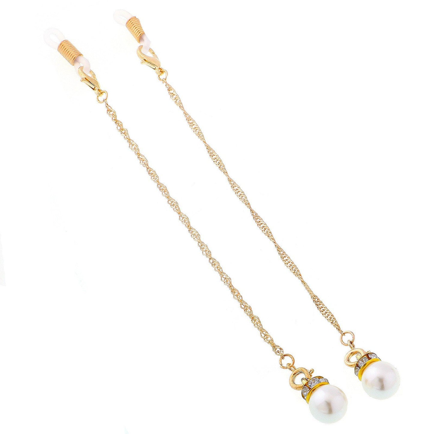 Wings with the same style of glasses hanging chain pearl chain multi-functional double buckle chain fashion sunglasses chain decorative glasses