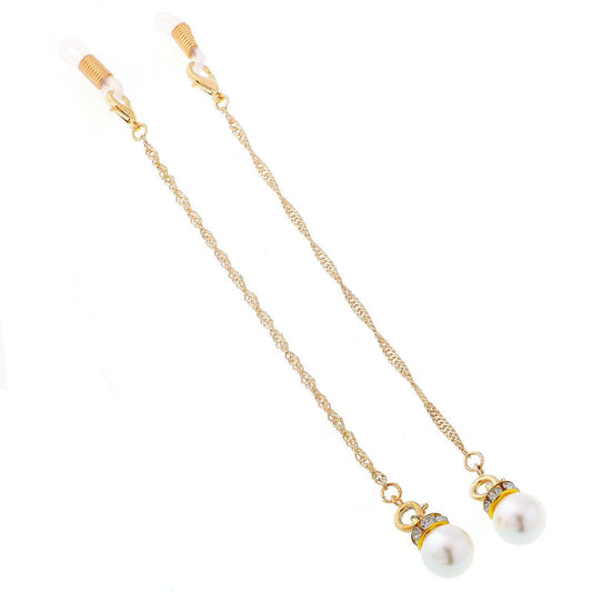 Wings with the same style of glasses hanging chain pearl chain multi-functional double buckle chain fashion sunglasses chain decorative glasses
