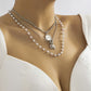Jewelry Design Sense Simple Diamond Letter Tag Necklace Retro Versatile Pearl Chain Necklace