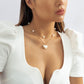 Jewelry Temperament Simple Heart Shaped Pearl Pendant Necklace Versatile Geometric Metal Chain Necklace Women