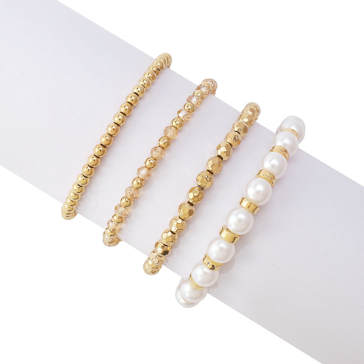 B1753TikTok Pearl Bead Fashion Bracelet Set Retro Multi-layered Wearing Bracelets