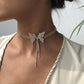 N7612 super fairy temperament full diamond bow short necklace fashion trend choker necklace female jewelry