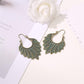 Old bronze leaf earrings ins fashion personality ethnic metal feather earrings
