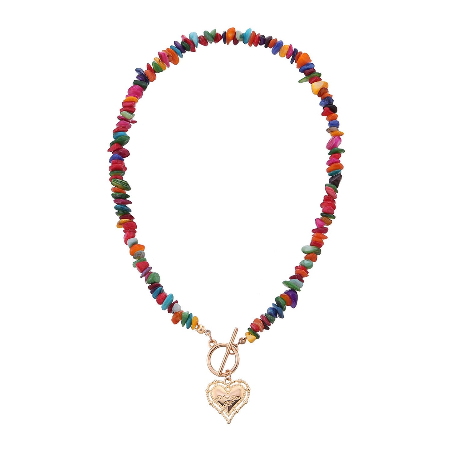 Jewelry Three-dimensional Hollow Heart Pendant Necklace Femininity Fashion Color Stone OT Chain Necklace