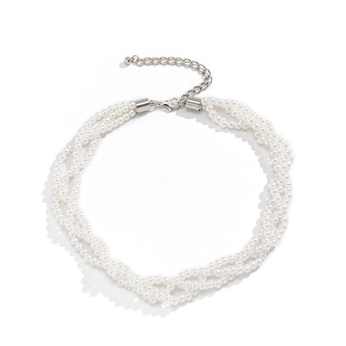 Jewelry Retro Personality Pearl Chain Wrapping Necklace Fashion Simple Geometric Clavicle Necklace Women
