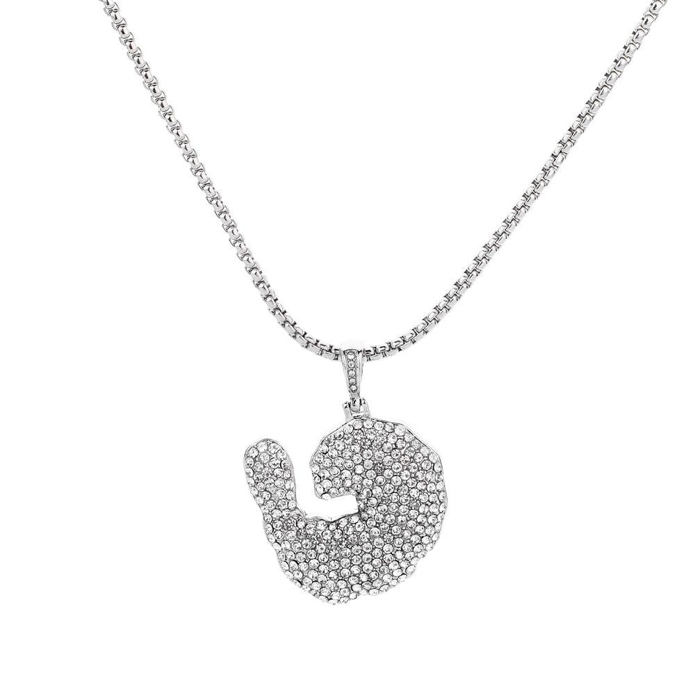 Jewelry Fashion Creative Shrimp Diamond Pendant Trend Full Diamond Hip Hop Necklace