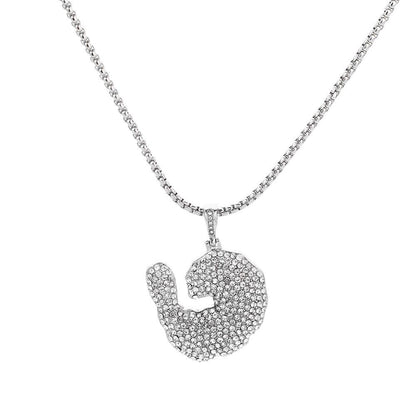 Jewelry Fashion Creative Shrimp Diamond Pendant Trend Full Diamond Hip Hop Necklace