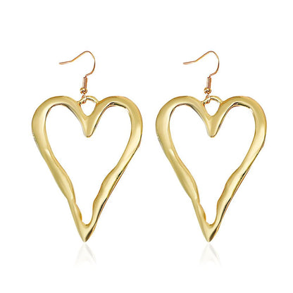 Ins personality irregular love earrings fashion simple temperament trendy metal exaggerated earrings female