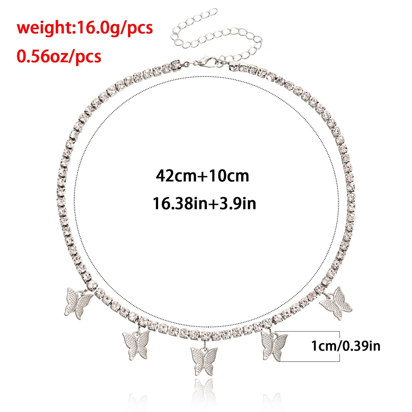 Jewelry ins trend diamond claw chain butterfly pendant necklace necklace female necklace niche design sense