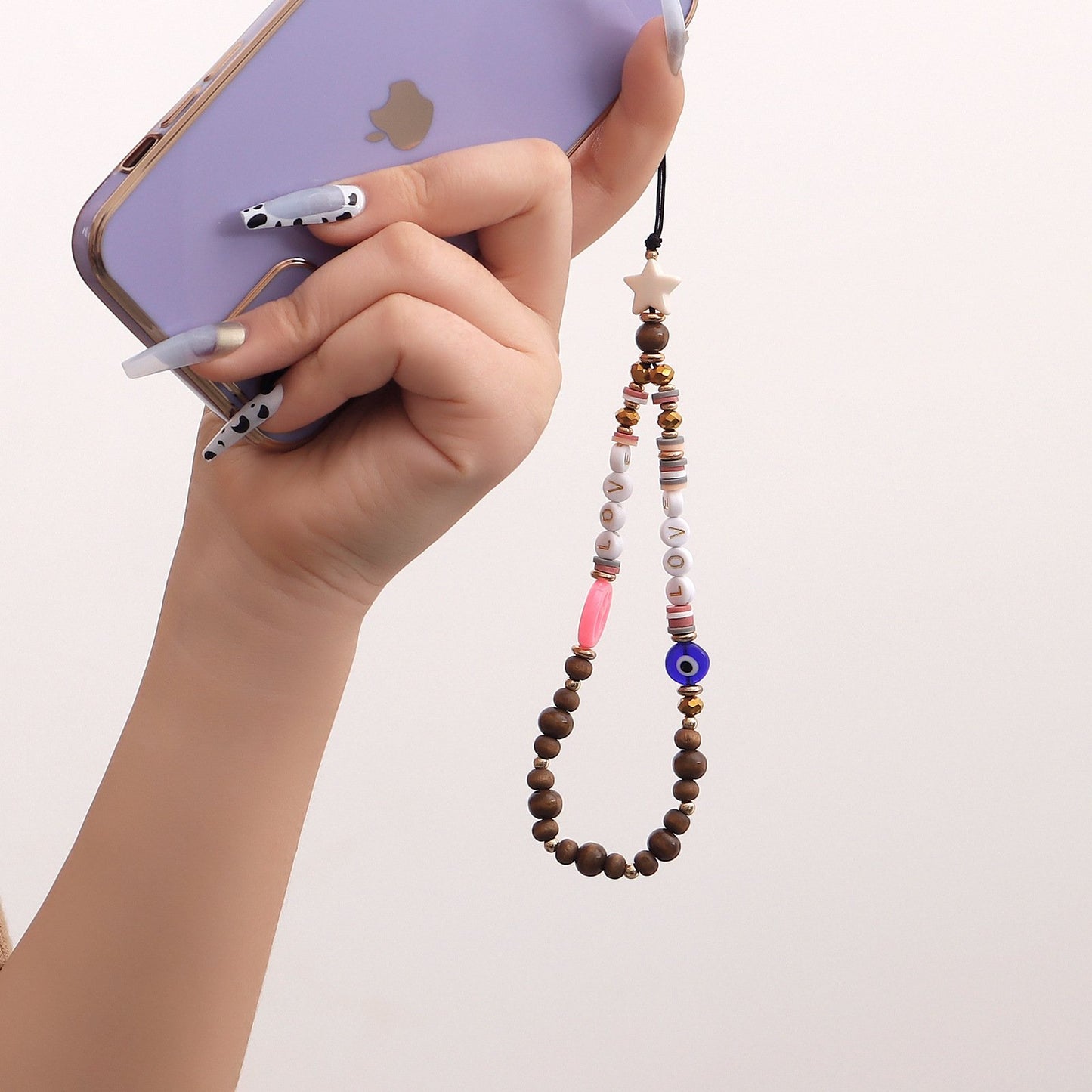 Jewelry cool LOVE letter devil's eye mobile phone chain female hand-woven mobile phone lanyard