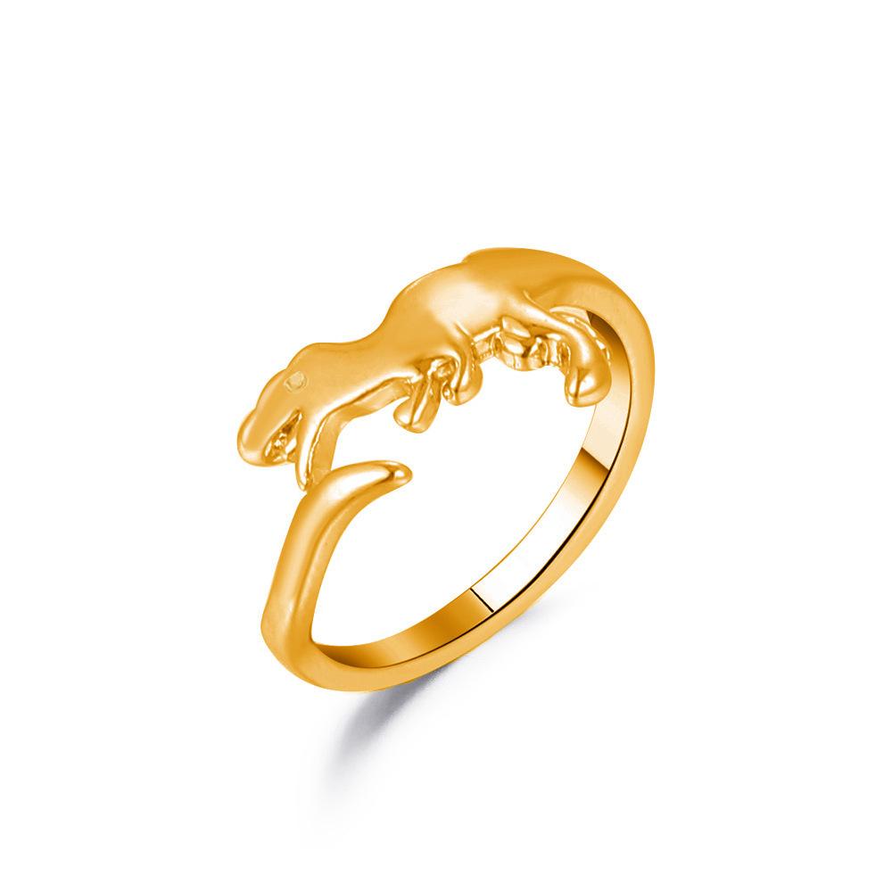 The same metal dinosaur ring fashion cute opening geometric animal ring trend jewelry