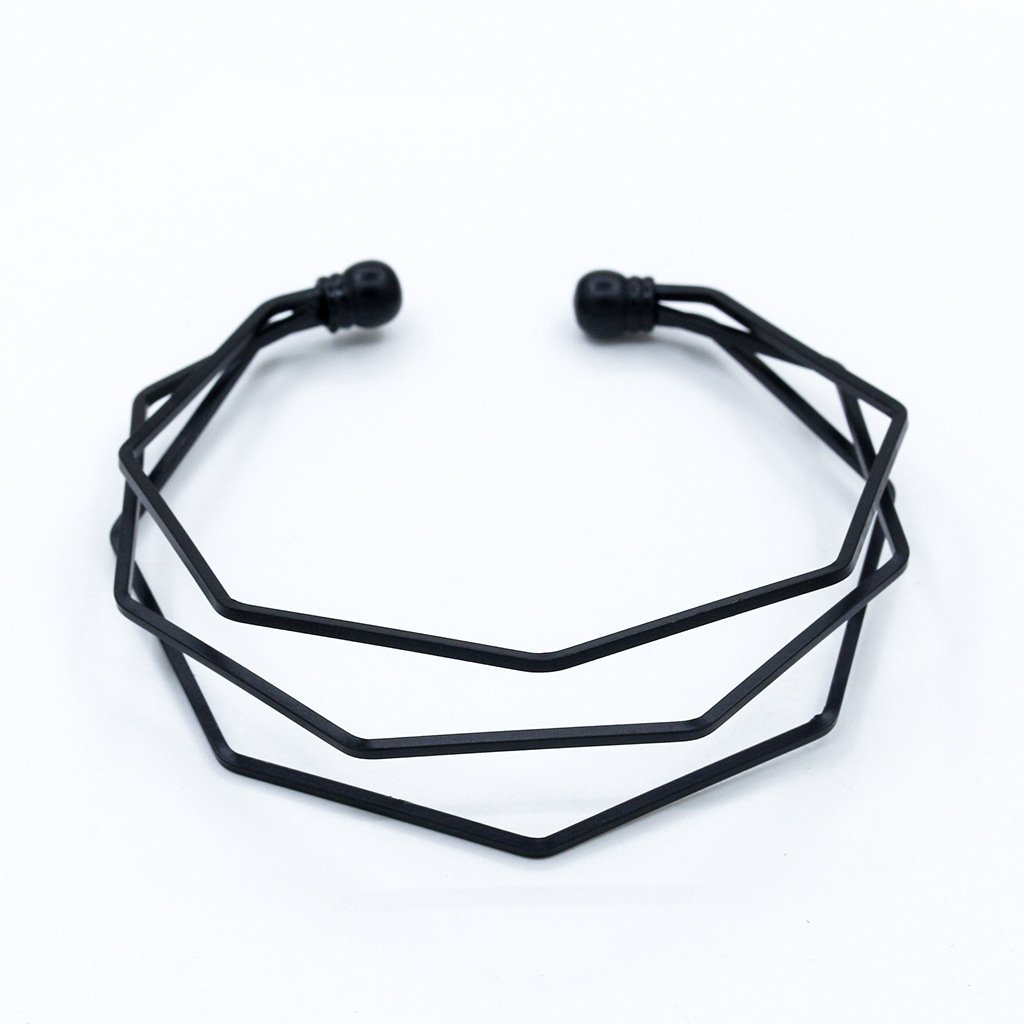Fashion Pop Bracelet Five-Layer Water chestnut Polished Geometric Opening Couple Bracelet Jewelry