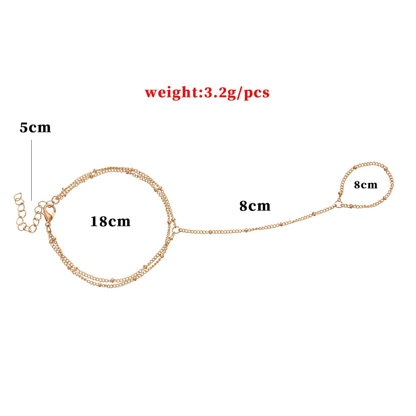 Jewelry simple fashion multi-layer bead chain toe bracelet female Jane personality jewelry