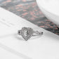 Copper inlaid zircon heart-shaped full diamond micro-inlaid ring love couple ring ring