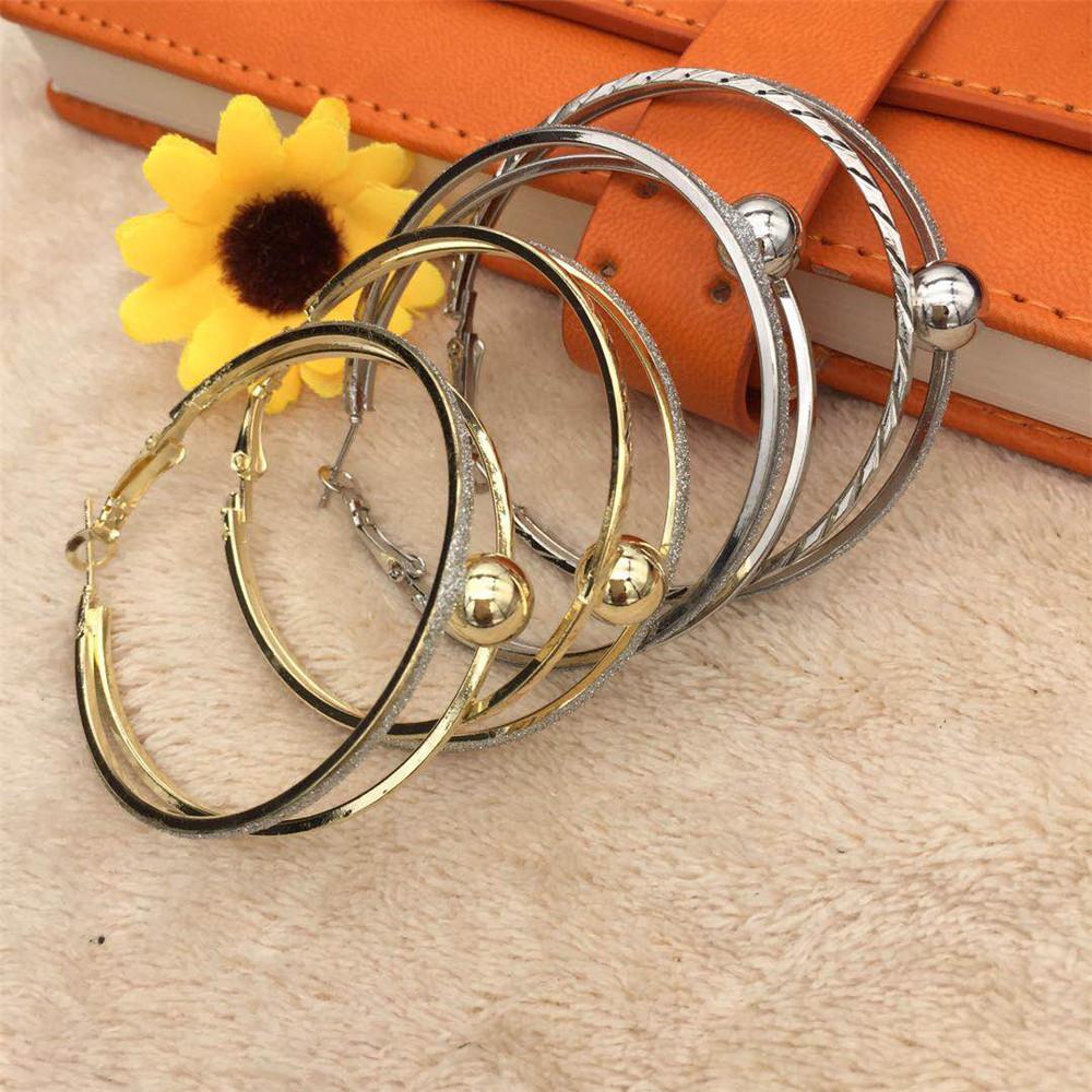 Fashion Earrings Pop Alloy Earrings Earrings Frosted Ring Circle Hoop Earrings Earrings
