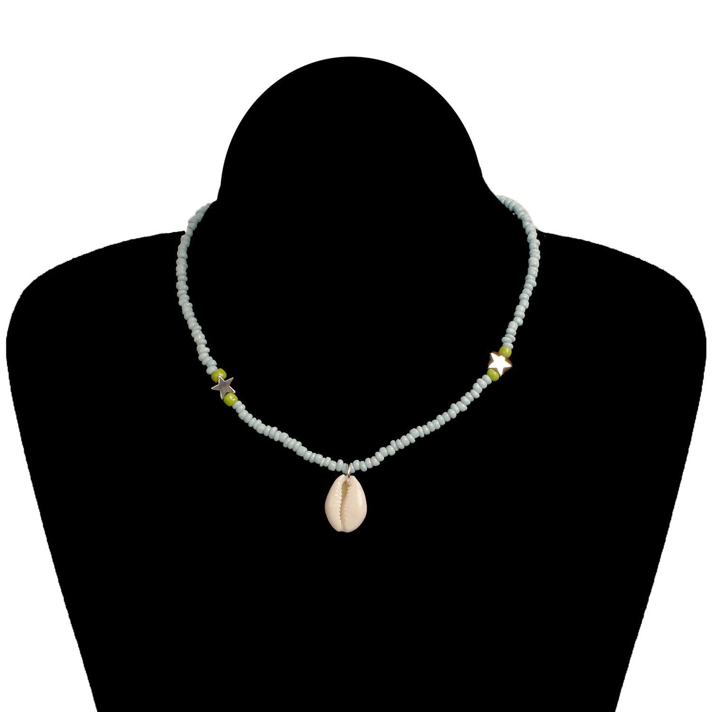 Jewelry Bohemia Beaded Shell Necklace Women's Handmade Beaded Pentagram Necklace Clavicle Chain
