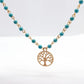 Simple White Tower Handmade Beaded Turquoise Lucky Tree Ladies Tassel Necklace