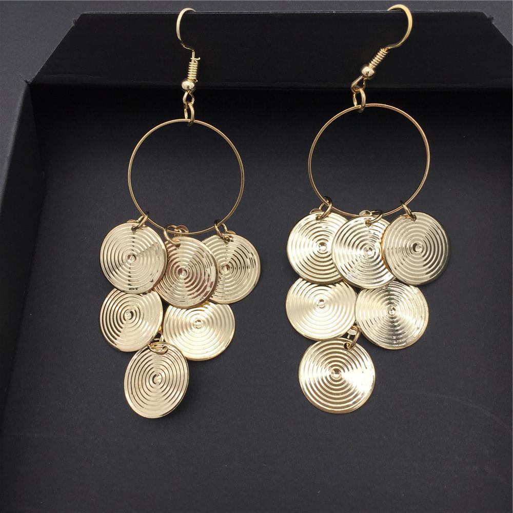 Fashion popular ring round disc sequins women's earrings earrings earrings stud jewelry