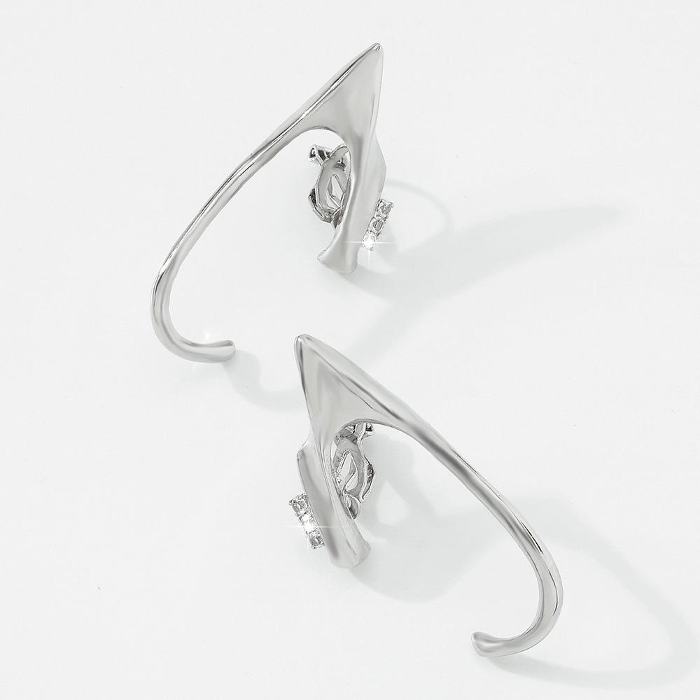 E1158 Simple no pierced ear hanging personality night jump di diamond earrings slim fashion earrings women
