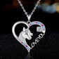 Love-shaped Unicorn Children's Pendant Necklace Female Cartoon Animal Rainbow Horse Ornament Gift