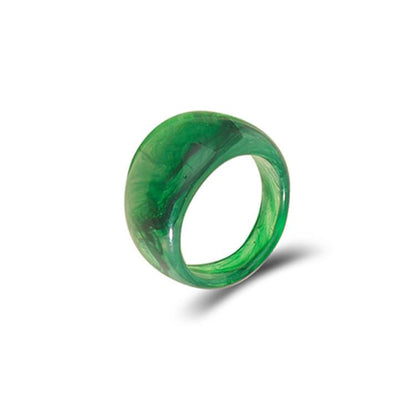 Creative color transparent acrylic ring ins personality simple round resin ring men and women the same style