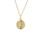 ins retro necklace fashion stainless steel chain real gold plating portrait letter coin clavicle chain