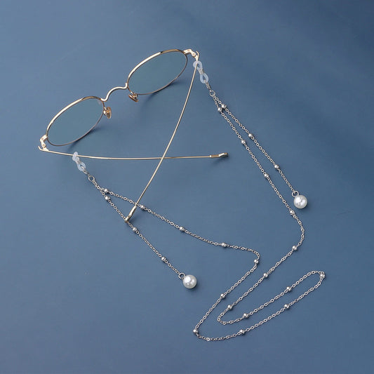 Jewelry Pearl Tassel Long Glasses Chain Metal Ball Chain Mask Face Mask Fixed Accessories